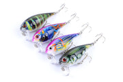 4x 5.5cm Popper Crank Bait Fishing Lure Lures Surface Tackle Saltwater - Outbackers