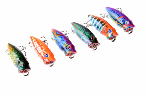 6X 3.5cm Popper Poppers Fishing Lure Lures Surface Tackle Fresh Saltwater - Outbackers