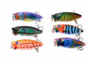 6X 3.5cm Popper Poppers Fishing Lure Lures Surface Tackle Fresh Saltwater - Outbackers