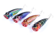 4X 6.5cm Popper Poppers Fishing Lure Lures Surface Tackle Fresh Saltwater - Outbackers