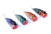 4X 6.5cm Popper Poppers Fishing Lure Lures Surface Tackle Fresh Saltwater - Outbackers