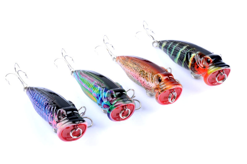 4X 6.5cm Popper Poppers Fishing Lure Lures Surface Tackle Fresh Saltwater - Outbackers