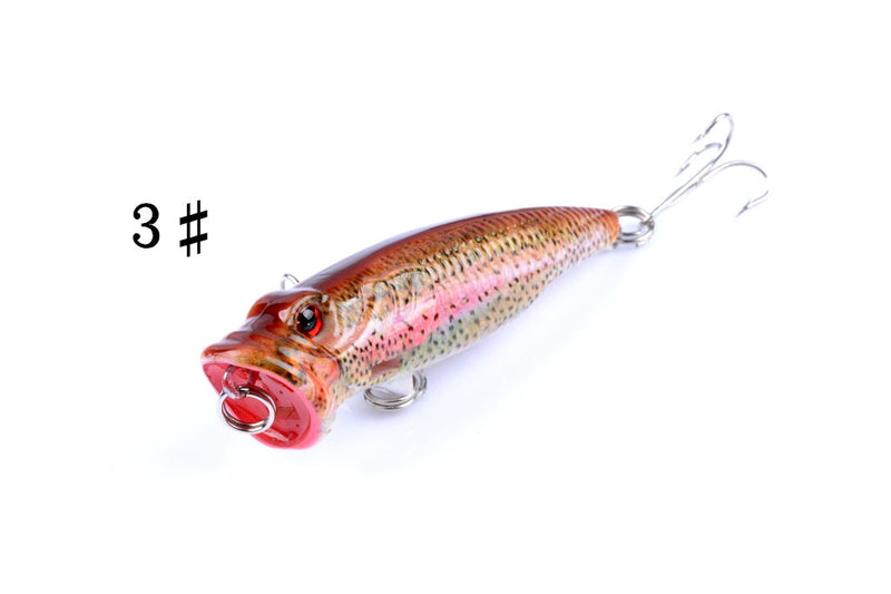 4X 6.5cm Popper Poppers Fishing Lure Lures Surface Tackle Fresh Saltwater - Outbackers