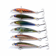 6x Popper Poppers 5cm Minnow Fishing Lure Lures Surface Tackle Fresh Saltwater - Outbackers