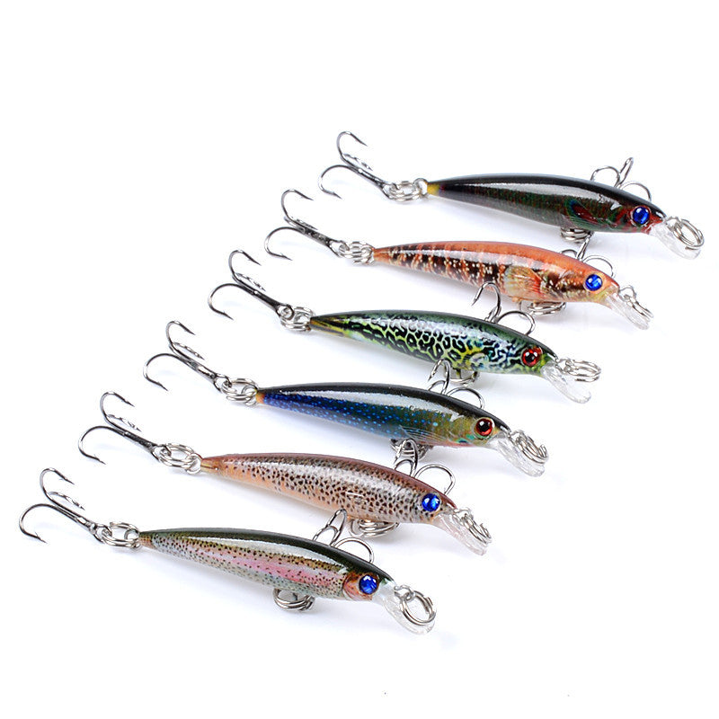 6x Popper Poppers 5cm Minnow Fishing Lure Lures Surface Tackle Fresh Saltwater - Outbackers