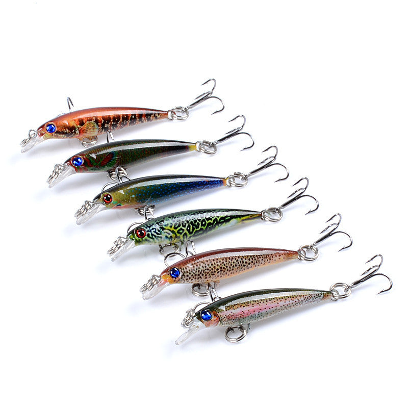 6x Popper Poppers 5cm Minnow Fishing Lure Lures Surface Tackle Fresh Saltwater - Outbackers