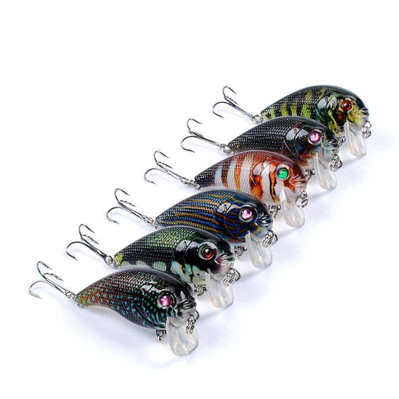 6x Popper Poppers 5cm Fishing Lure Lures Surface Tackle Fresh Saltwater - Outbackers