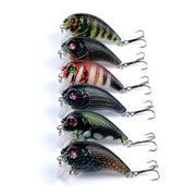6x Popper Poppers 5cm Fishing Lure Lures Surface Tackle Fresh Saltwater - Outbackers