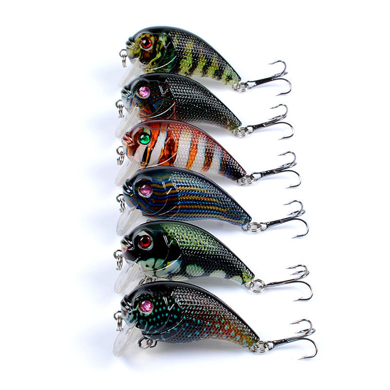 6x Popper Poppers 5cm Fishing Lure Lures Surface Tackle Fresh Saltwater - Outbackers