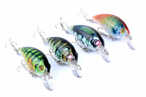 4x 7.5cm Popper Crank Bait Fishing Lure Lures Surface Tackle Saltwater - Outbackers