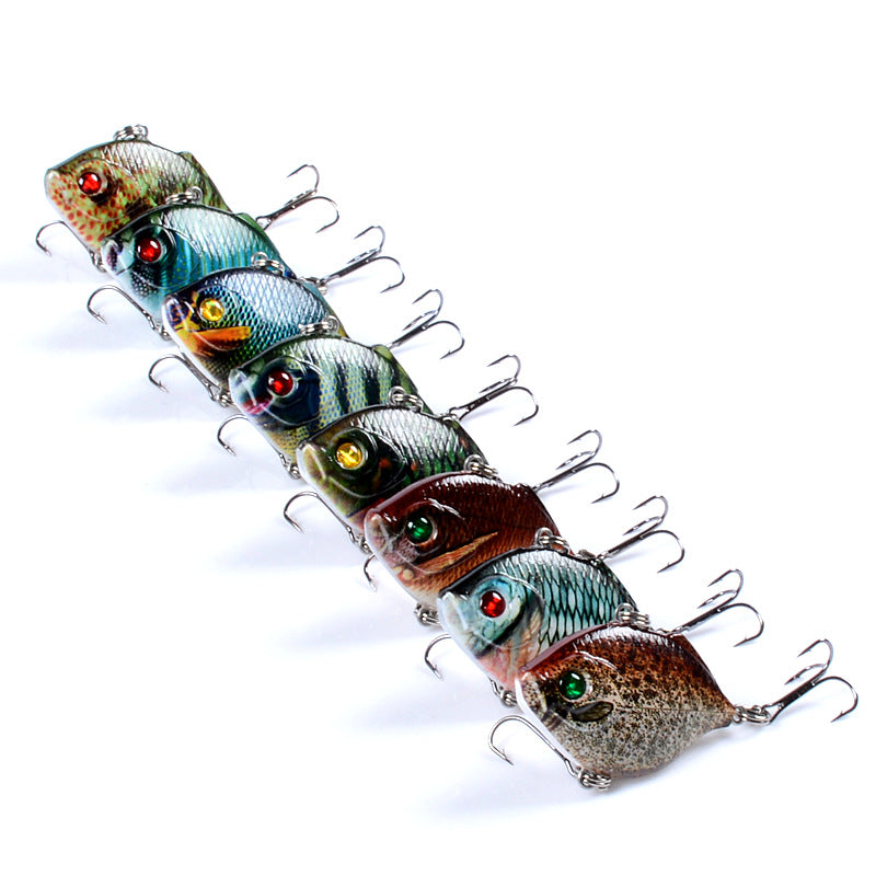 8x Popper Poppers 4.5cm Fishing Lure Lures Surface Tackle Fresh Saltwater - Outbackers