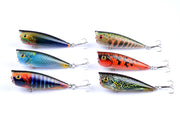 6X 6cm Popper Poppers Fishing Lure Lures Surface Tackle Fresh Saltwater - Outbackers