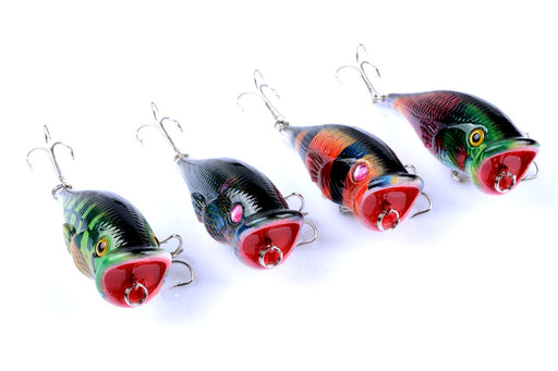 4X 6.5cm Popper Poppers Fishing Lure Lures Surface Tackle Fresh Saltwater - Outbackers
