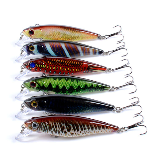 6x Popper Poppers 8.6cm Fishing Lure Lures Surface Tackle Fresh Saltwater - Outbackers