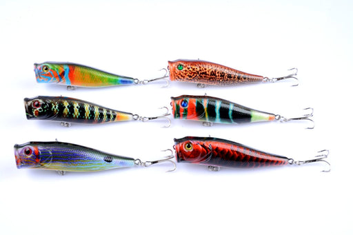 6X 9cm Popper Poppers Fishing Lure Lures Surface Tackle Fresh Saltwater - Outbackers