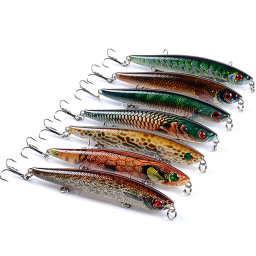6x Popper Poppers 9.3cm Fishing Lure Lures Surface Tackle Fresh Saltwater - Outbackers