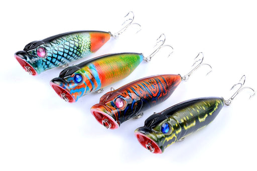 4X 6.5cm Popper Poppers Fishing Lure Lures Surface Tackle Saltwater - Outbackers