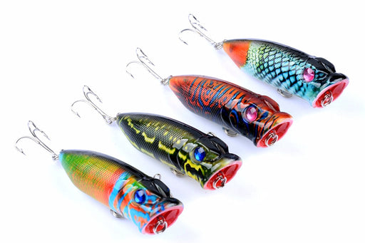 4X 6.5cm Popper Poppers Fishing Lure Lures Surface Tackle Saltwater - Outbackers