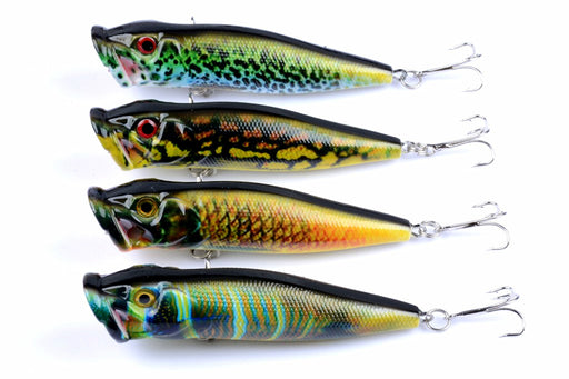 4X 9.5cm Popper Poppers Fishing Lure Lures Surface Tackle Saltwater - Outbackers