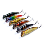 6x Popper Poppers 12.4cm Fishing Lure Lures Surface Tackle Fresh Saltwater - Outbackers