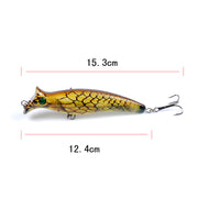 6x Popper Poppers 12.4cm Fishing Lure Lures Surface Tackle Fresh Saltwater - Outbackers