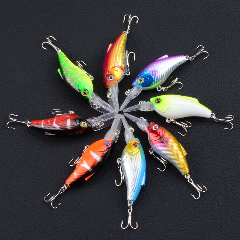 8x 7.5cm Popper Crank Bait Fishing Lure Lures Surface Tackle Saltwater - Outbackers