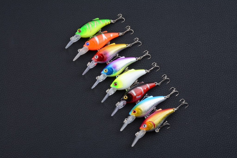 8x 7.5cm Popper Crank Bait Fishing Lure Lures Surface Tackle Saltwater - Outbackers
