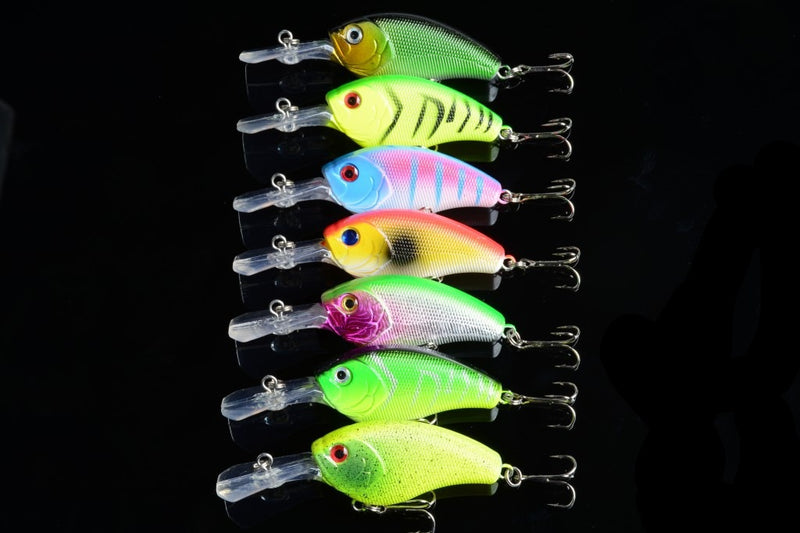7x 9cm Popper Crank Bait Fishing Lure Lures Surface Tackle Saltwater - Outbackers