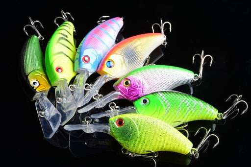 7x 9cm Popper Crank Bait Fishing Lure Lures Surface Tackle Saltwater - Outbackers