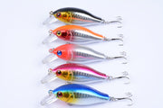 5x 7.5cm Popper Crank Bait Fishing Lure Lures Surface Tackle Saltwater - Outbackers