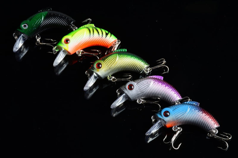 5x 5.5cm Popper Crank Bait Fishing Lure Lures Surface Tackle Saltwater - Outbackers