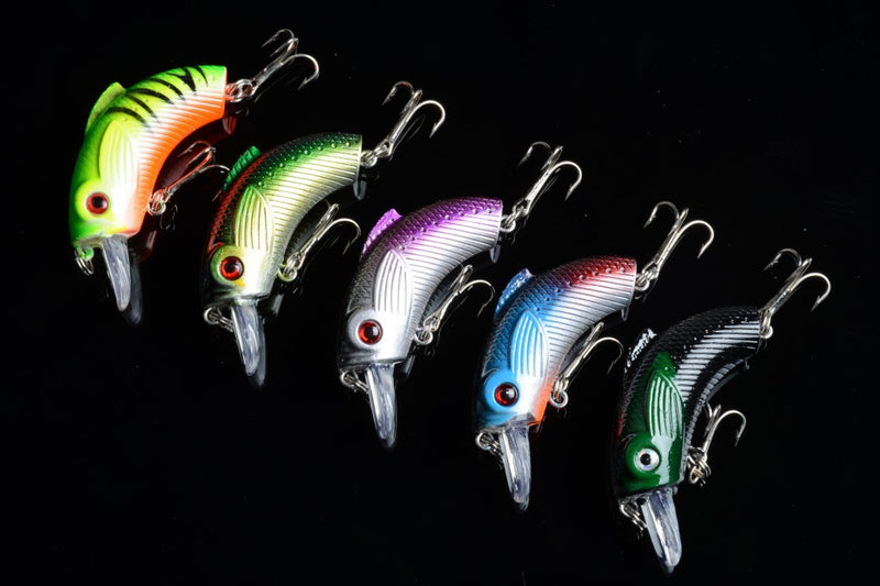 5x 5.5cm Popper Crank Bait Fishing Lure Lures Surface Tackle Saltwater - Outbackers