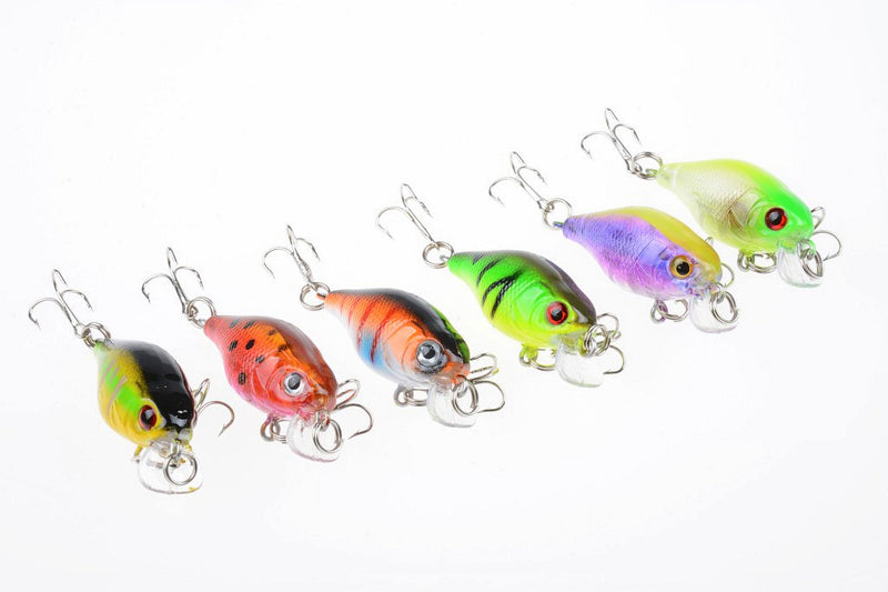 6x 4.5cm Popper Crank Bait Fishing Lure Lures Surface Tackle Saltwater - Outbackers