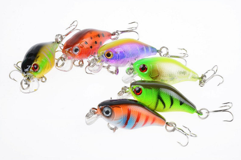 6x 4.5cm Popper Crank Bait Fishing Lure Lures Surface Tackle Saltwater - Outbackers
