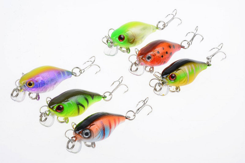 6x 4.5cm Popper Crank Bait Fishing Lure Lures Surface Tackle Saltwater - Outbackers
