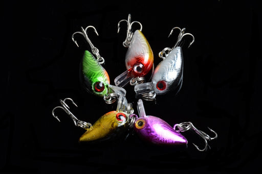 5x 3cm Popper Crank Bait Fishing Lure Lures Surface Tackle Saltwater - Outbackers
