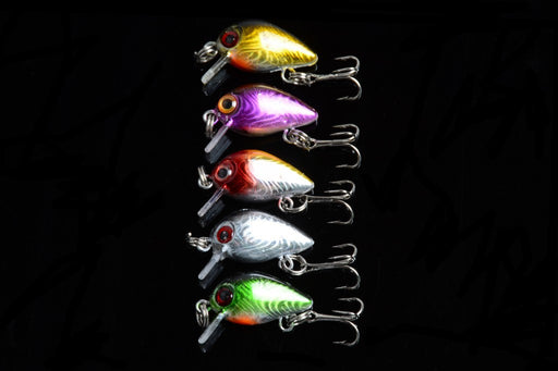 5x 3cm Popper Crank Bait Fishing Lure Lures Surface Tackle Saltwater - Outbackers