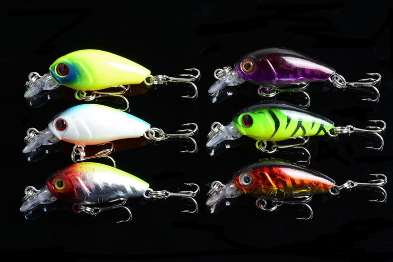 6x 4.5cm Popper Crank Bait Fishing Lure Lures Surface Tackle Saltwater - Outbackers