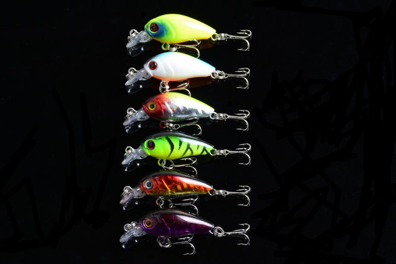 6x 4.5cm Popper Crank Bait Fishing Lure Lures Surface Tackle Saltwater - Outbackers