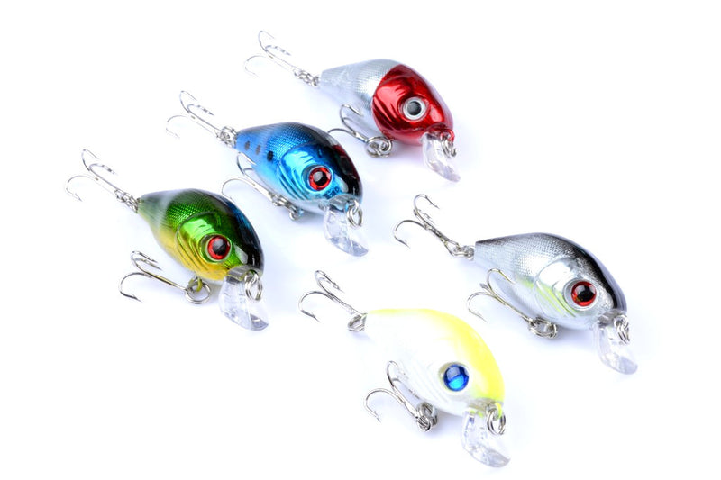 5x 5.5cm Popper Crank Bait Fishing Lure Lures Surface Tackle Saltwater - Outbackers