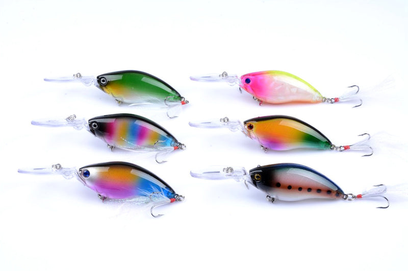 6x 11cm Popper Crank Bait Fishing Lure Lures Surface Tackle Saltwater - Outbackers