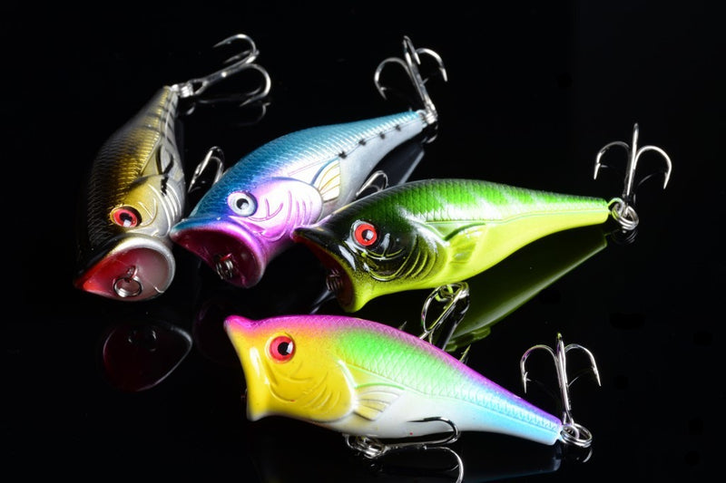 4X 6.5cm Popper Poppers Fishing Lure Lures Surface Tackle Fresh Saltwater - Outbackers