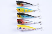 5X 5cm Popper Poppers Fishing Lure Lures Surface Tackle Fresh Saltwater - Outbackers