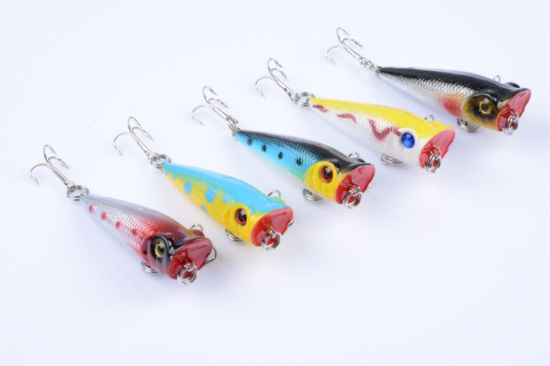 5X 5cm Popper Poppers Fishing Lure Lures Surface Tackle Fresh Saltwater - Outbackers