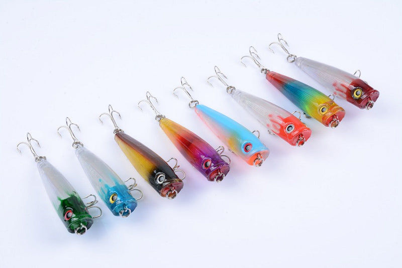 8X 6.5cm Popper Poppers Fishing Lure Lures Surface Tackle Fresh Saltwater - Outbackers