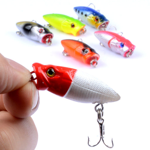 6X 3.5cm Popper Poppers Fishing Hard Lure Lures Surface Tackle Fresh Saltwater - Outbackers