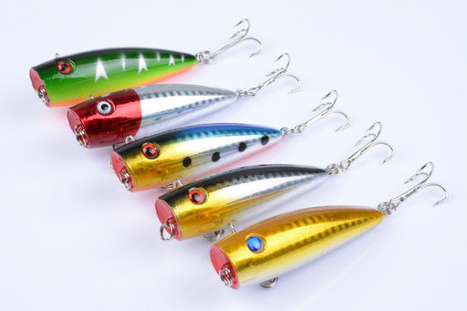 5X 7cm Popper Poppers Fishing Lure Lures Surface Tackle Fresh Saltwater - Outbackers