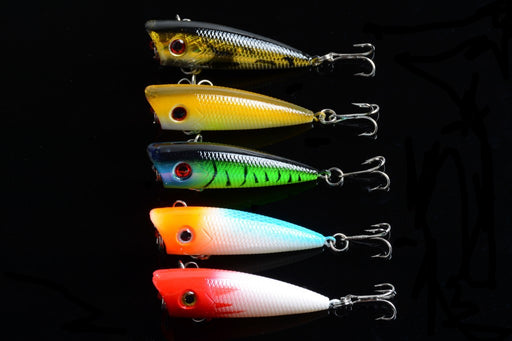 5X 6cm Popper Poppers Fishing Lure Lures Surface Tackle Fresh Saltwater - Outbackers