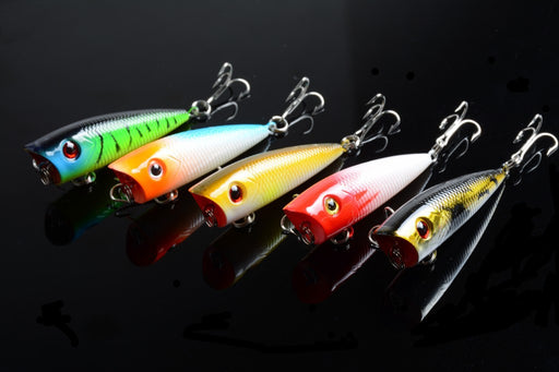 5X 6cm Popper Poppers Fishing Lure Lures Surface Tackle Fresh Saltwater - Outbackers