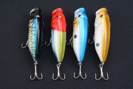 4X 8cm Popper Poppers Fishing Lure Lures Surface Tackle Fresh Saltwater - Outbackers
